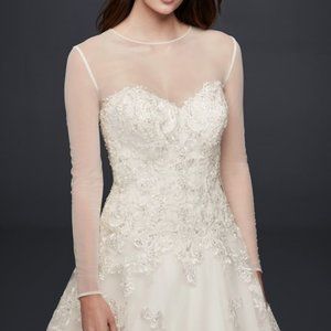 Long-Sleeve Tulle Wedding Dress Topper